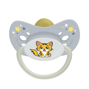    Baby Bruin Latex cseresznye játszócumi világító karikával 1-es méret 0-6hó - Cica