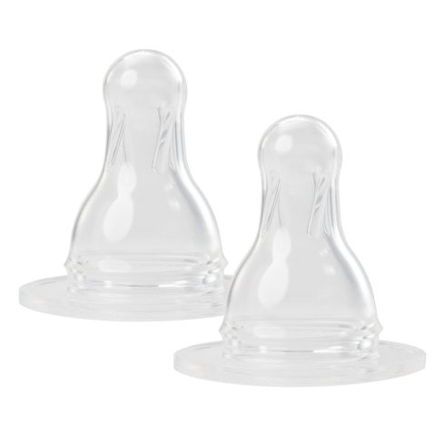 Baby-Nova Gömbölyű etetőcumi,szilikon,normál nyakú üvegre 0-24 hó 2 db - M méret (tej)