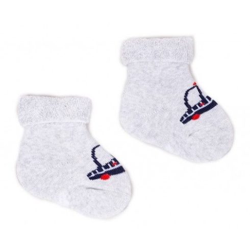 Yoclub frottír zokni 6-9 hó - szürke rendőrautó