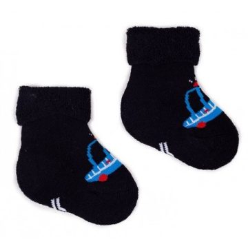 Yoclub frottír zokni 6-9 hó - fekete rendőrautó