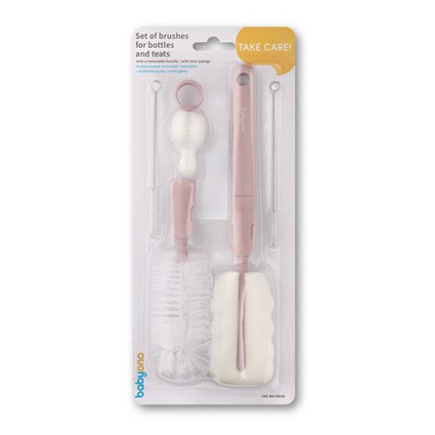 Baby Ono scumi - és üvegmosó kefe szett - rózsaszín