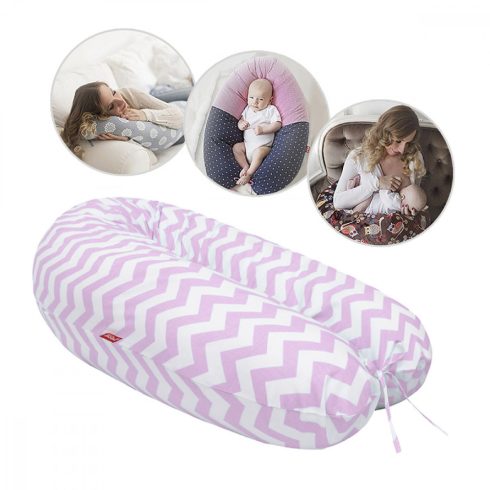 Scamp univerzális szoptatós párna - rózsaszín/fehér  csíkos