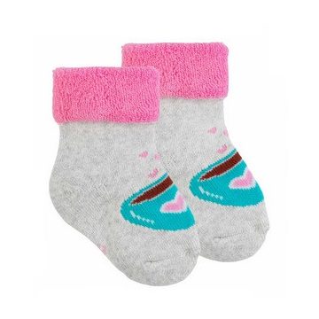 Yo! Baby frottír zokni 6-9 hó - szürke/türkiz csésze