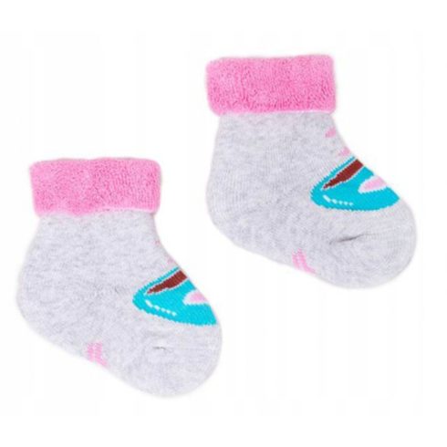 Yo! Baby frottír zokni 6-9 hó - szürke/türkiz csésze