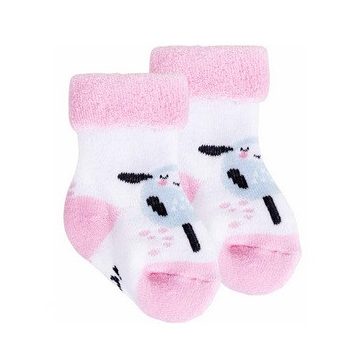   Yo! Baby frottír zokni 6-9 hó - fehér/rózsaszín  bárány