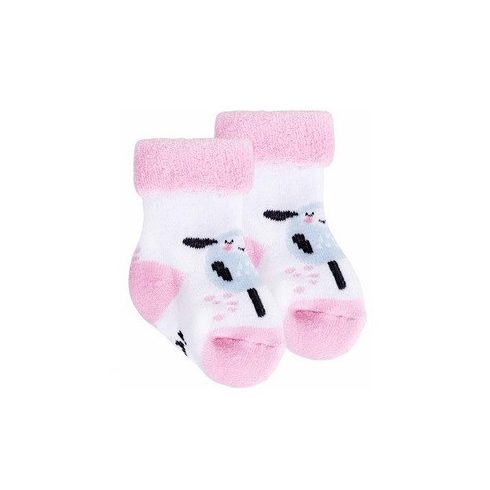 Yo! Baby frottír zokni 6-9 hó - fehér/rózsaszín  bárány