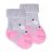 Yo! Baby frottír zokni 6-9 hó - szürke/rózsaszín maci