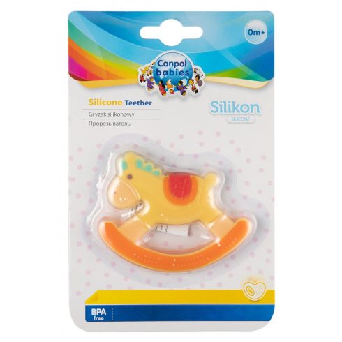 Canpol szilikon rágóka - sárga hintaló