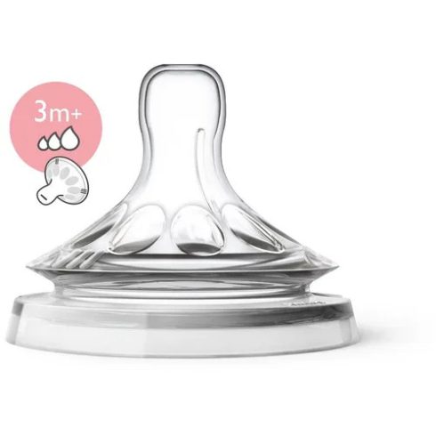 Avent Natural 3+ szilikon etetőcumi 2db - változó átfolyási sebesség