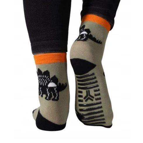 Yo! Pamut félfrottír zokni  ABS Csúszásgátlós  (20-22) - dinó 