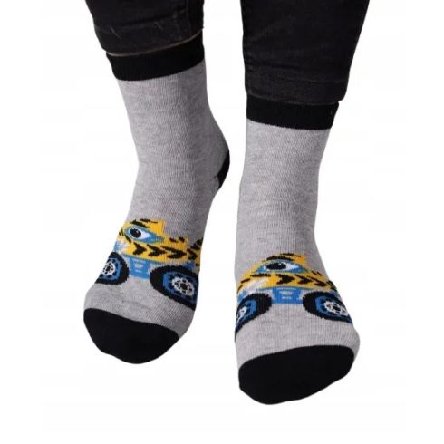 Yo! Pamut félfrottír zokni  ABS Csúszásgátlós  (20-22) - cápa autó 