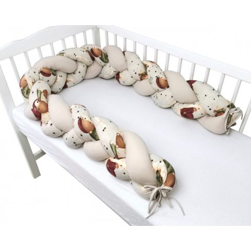 Baby Shop prémium fonott fejvédő kiságyba 250cm - Maci a holdon 