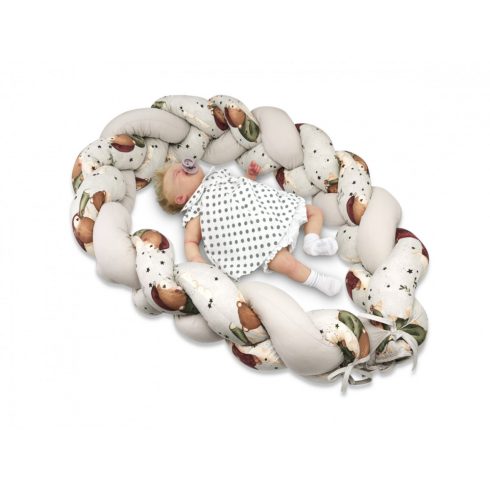 Baby Shop prémium fonott fejvédő kiságyba 250cm - Maci a holdon 