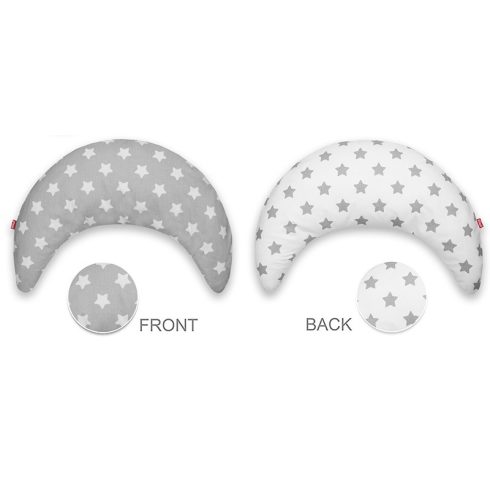 Scamp félhold párna - Grey White Round Stars