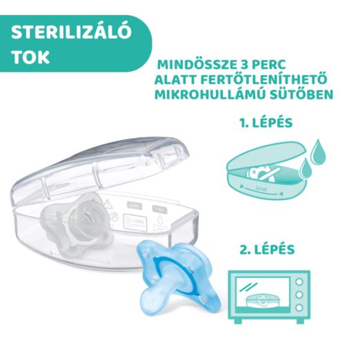 Chicco PhysioForma®  Mini Soft szilikon cumi 0-2 hó, 2 db kék