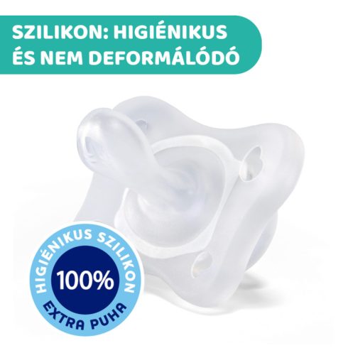 Chicco PhysioForma®  Mini Soft szilikon cumi 0-2 hó, 2 db kék