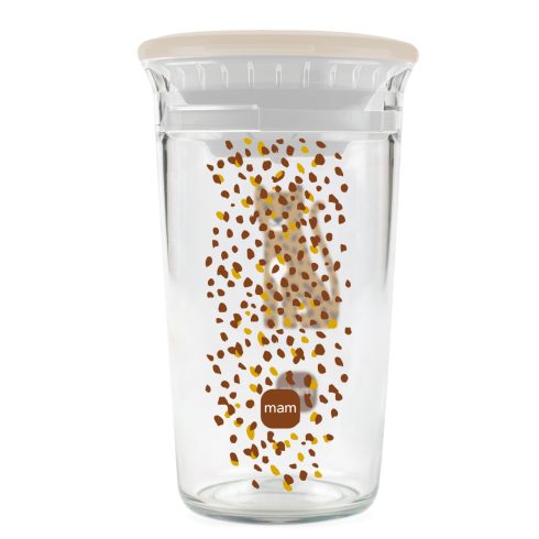 MAM Easy to Drink Cup 290 ml csöpögésmentes itatópohár 8+ hó - Bézs leopárd