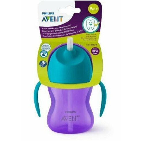 Philips Avent 9+ Bendy Szívószálas itató pohár 200ml
 - lila
