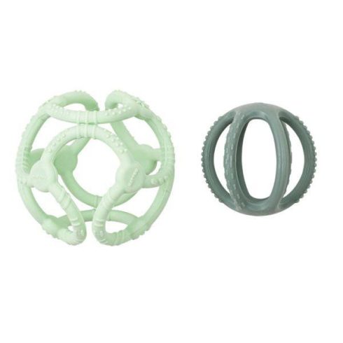 NATTOU Szilikon rágóka labda 2in1 BPA mentes 10 cm mint