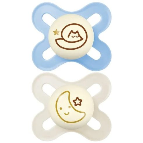 MAM Original Start Night szilikon nyugtató cumi 2db 0+hó (kék/bézs)