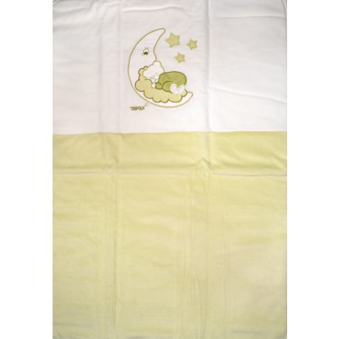 Trimex bélelt plüss takaró 70x100cm - holdon alvó maci fehér/zöld