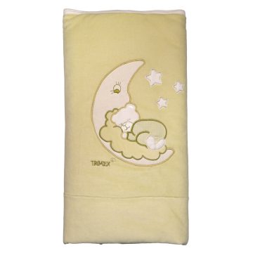   Trimex bélelt plüss takaró 70x100cm - holdon alvó maci zöld