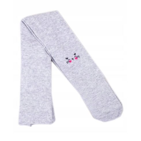 Yo! Baby pamut harisnyanadrág lány (80-86) - szürke/szemüveges cica