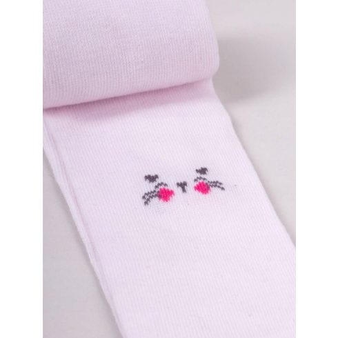 Yo! Baby pamut harisnyanadrág lány (80-86) - rózsaszín/szemüveges cica