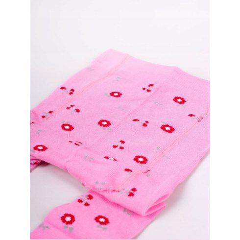 Yo! Baby pamut harisnyanadrág lány (80-86) - rózsaszín/virágos