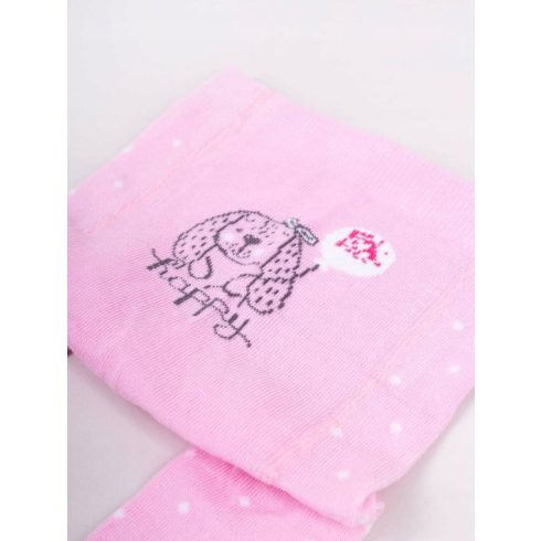 Yo! Baby pamut harisnyanadrág lány (80-86) - rózsaszín/kiskutya