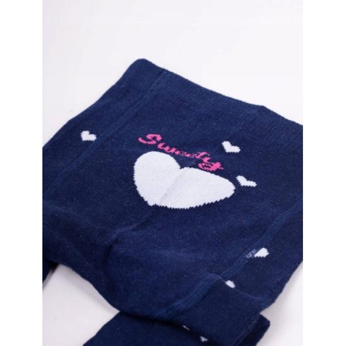 Yo! Baby pamut harisnyanadrág lány (80-86) - kék szívek "Sweety"