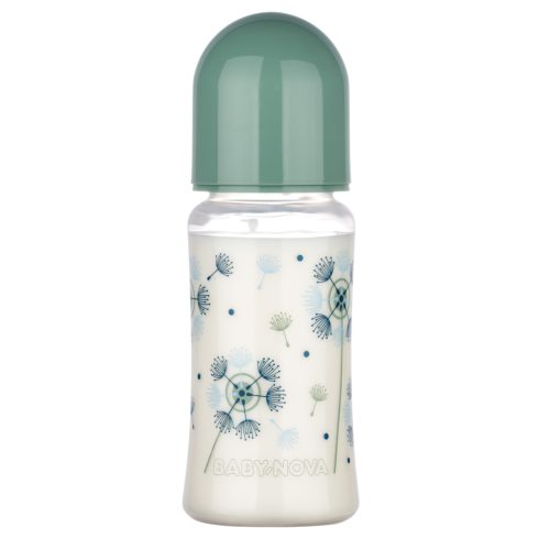Baby-Nova Anti-Colic cumisüveg széles 300 ml szilikon cumival 0-24 hó - zöld 