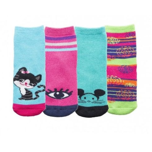 Yo! ABS frottír zokni 1 db 20/22- pink/szem