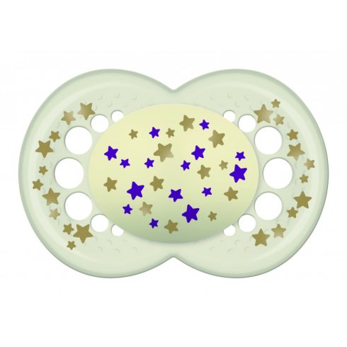 MAM Original Night 6+ szilikon nyugtató cumi 2 db - lila hold, fehér csillagok