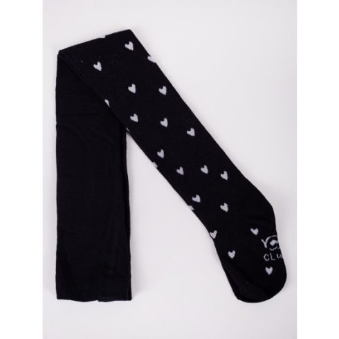 Yo! Baby pamut harisnyanadrág (104-110) - fekete/szürke szívek