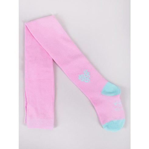 Yo! Baby pamut harisnyanadrág (104-110) - rózsaszín/türkiz