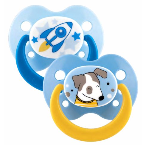Baby-Nova szilikon fogszabályzós cumi 18+ hó 2db/csom - rakéta/kutyus 