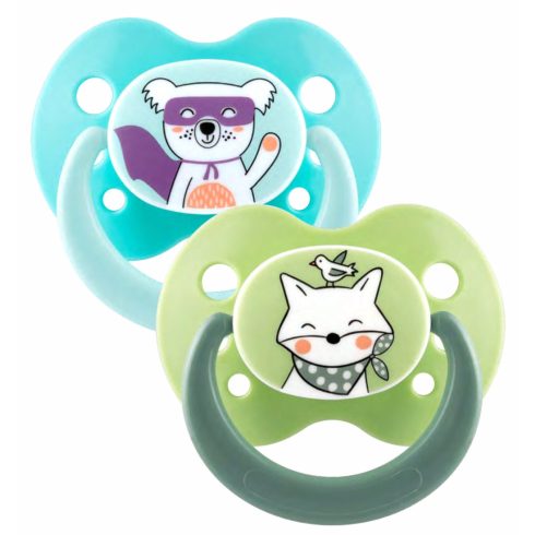 Baby-Nova szilikon fogszabályzós cumi 18+ hó 2db/csom - koala/róka 
