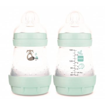   MAM Anti-Colic Matt Forest 160ml cumisüveg 0+  menta Mosómedve