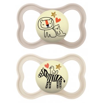   Mam Supreme Night 6+ szilikon nyugtató cumi 2 db - szürke, drapp