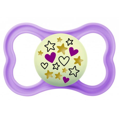 Mam Supreme Night 6+ szilikon nyugtató cumi 2 db - korall, lila