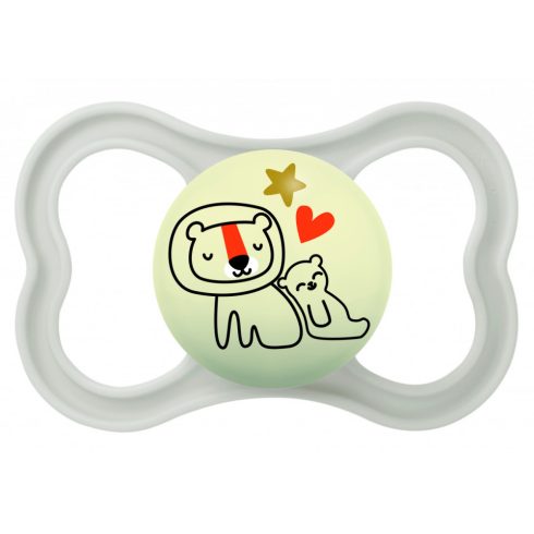 Mam Supreme Night 6+ szilikon nyugtató cumi 2 db - szürke, drapp