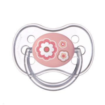  Canpol babies nyugtató szilikon cumi szimmetrikus  6-18 hó - rózsaszín virág
