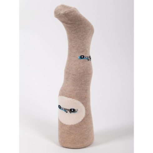 Yo!club pamut harisnyanadrág csúszásgátlóval (68-74) - drapp/versenyautó