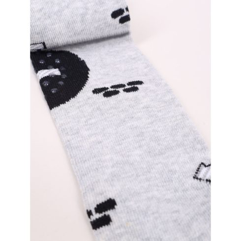 Yo!club pamut harisnyanadrág csúszásgátlóval (74-80) - szürke/sárga dömper