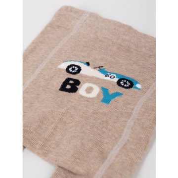   Yo!club pamut harisnyanadrág csúszásgátlóval (74-80) - drapp/versenyautó