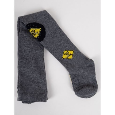 Yo!club pamut harisnyanadrág csúszásgátlóval (74-80) - szürke/betonkeverő