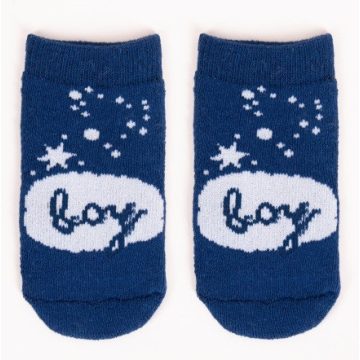 Yo! Baby frottír zokni 0-3 hó - Kék boy