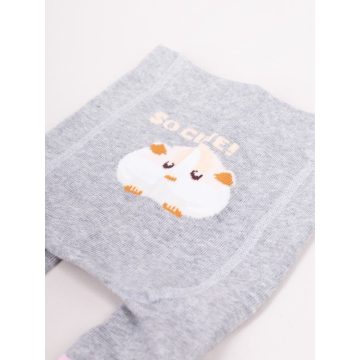   Yo!club pamut harisnyanadrág csúszásgátlóval (68-74) - szürke/hörcsög