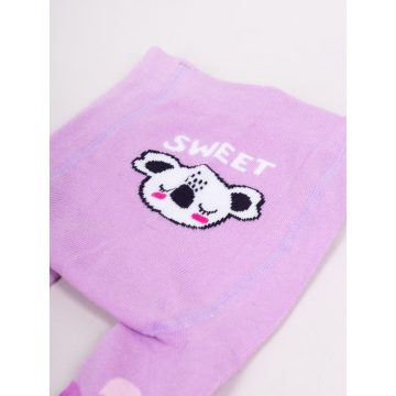   Yo!club pamut harisnyanadrág csúszásgátlóval (68-74) - lila/koala